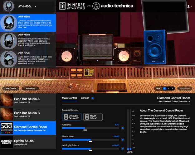 Immerse Virtual Studio | Audio-Technica – Referencing Tools